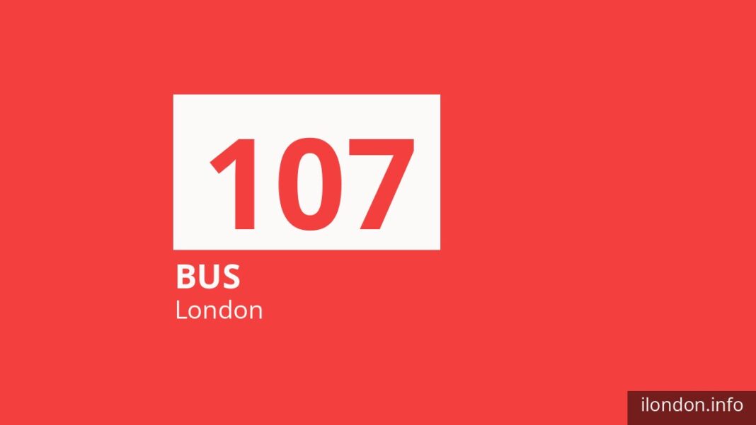 Bus route 107 in London