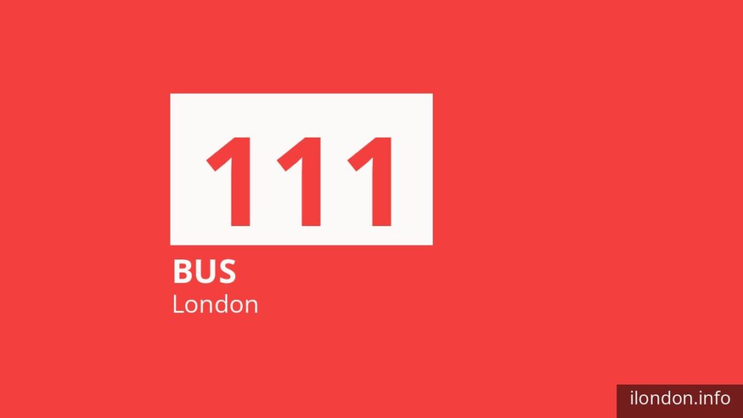 Bus route 111 in London