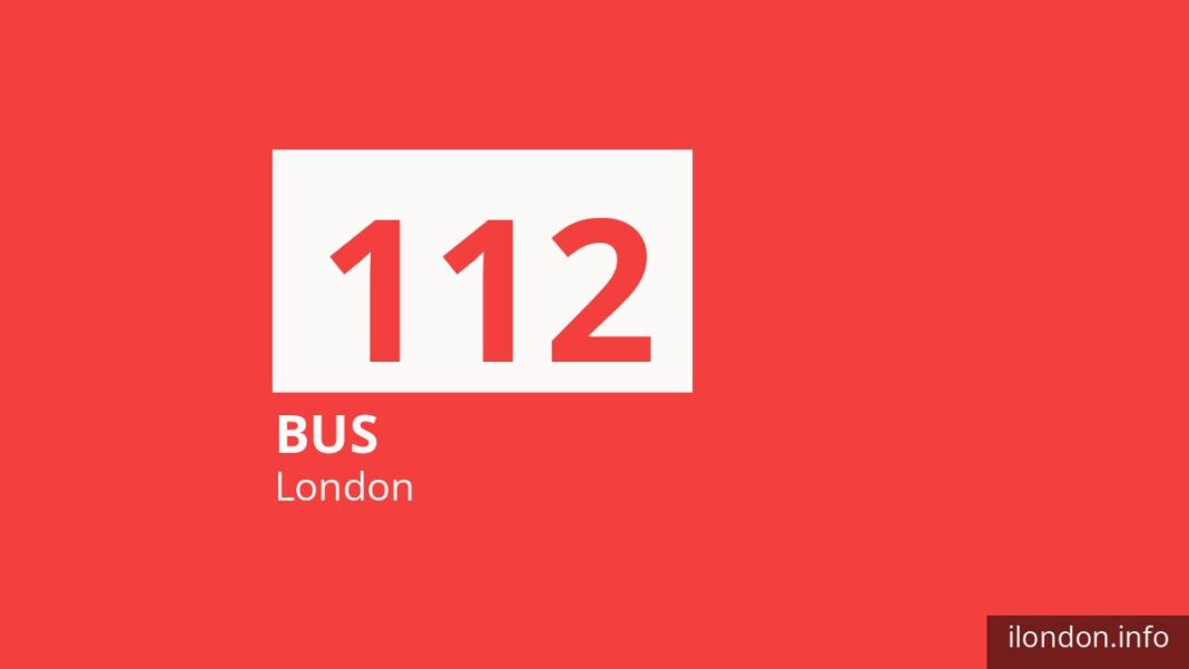 Bus route 112 in London
