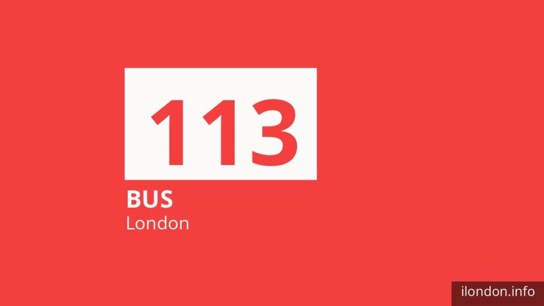 Bus route 113 in London