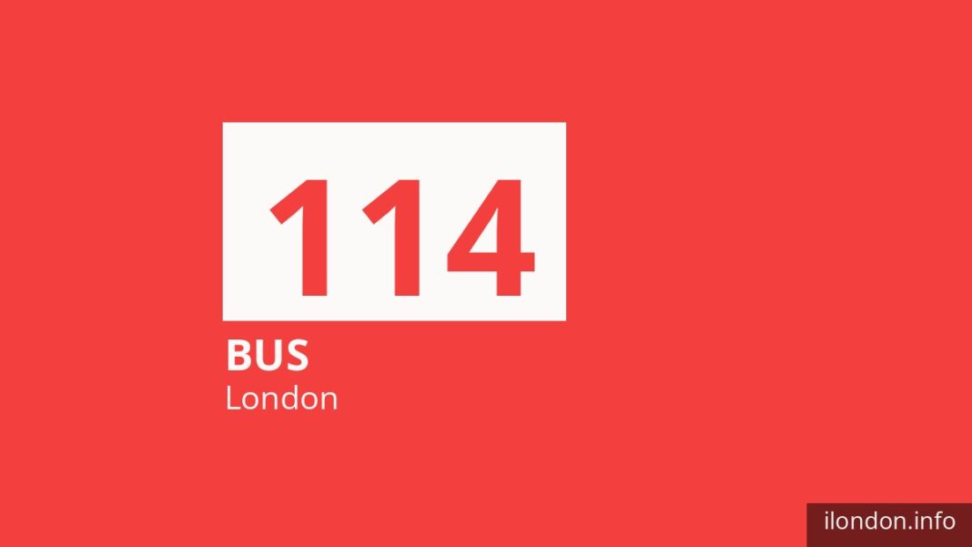 Bus route 114 in London