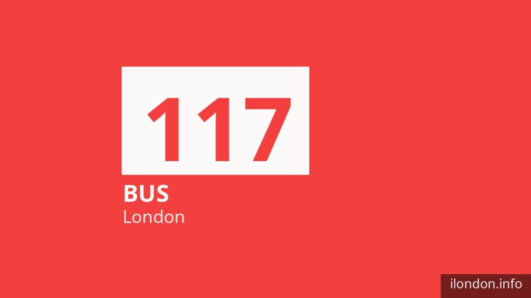 Bus route 117 in London
