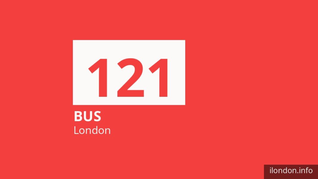 Bus route 121 in London