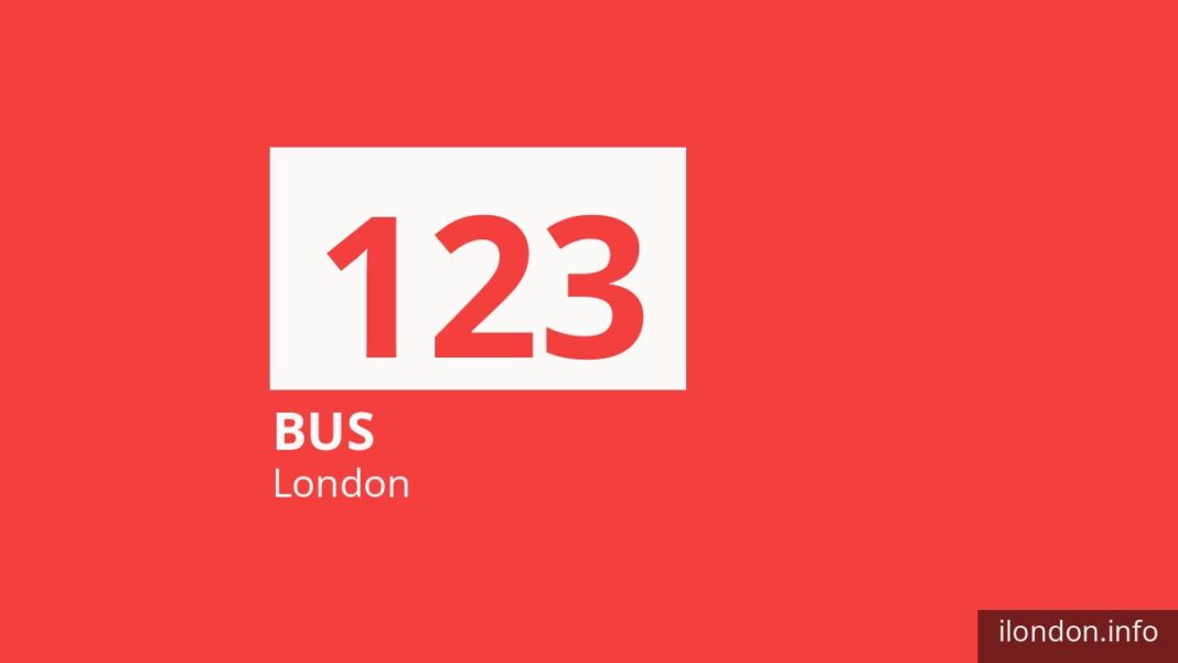 Bus route 123 in London