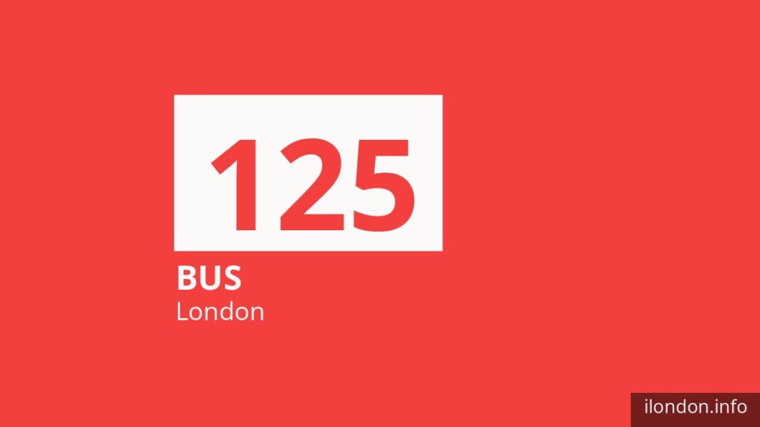Bus route 125 in London