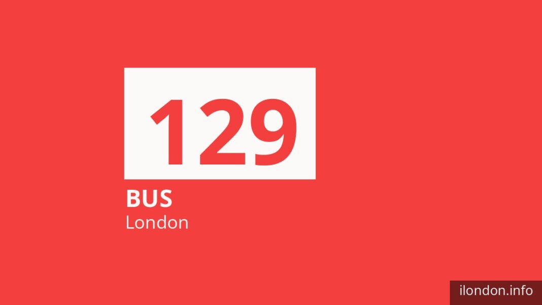 Bus route 129 in London