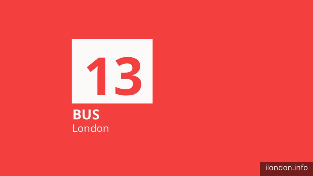 Bus route 13 in London