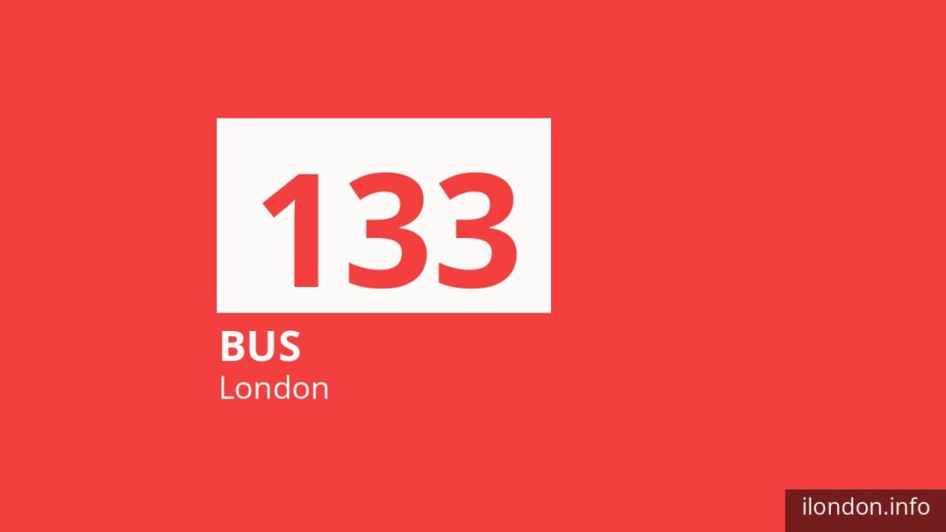Bus route 133 in London