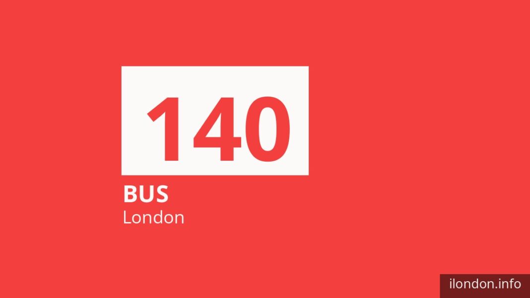 Bus route 140 in London
