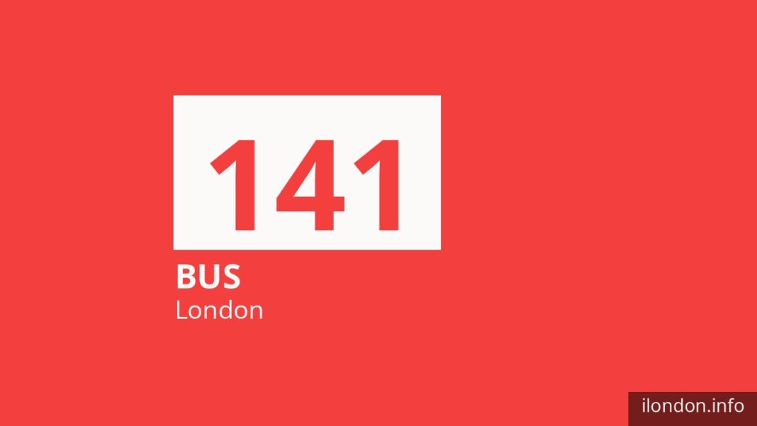 Bus route 141 in London