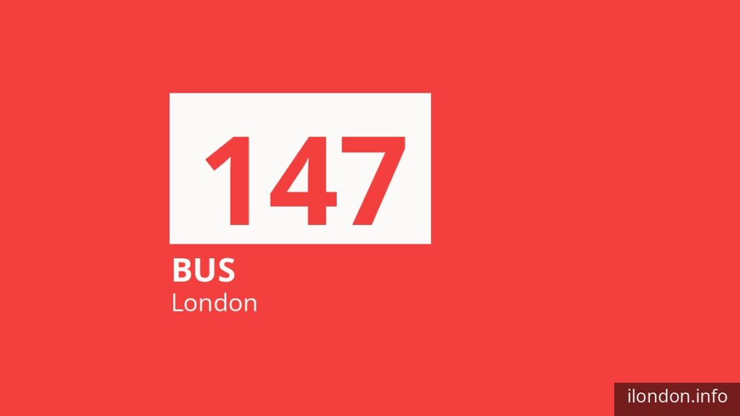 Bus route 147 in London