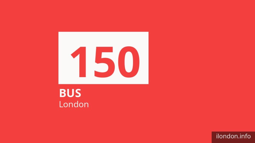Bus route 150 in London