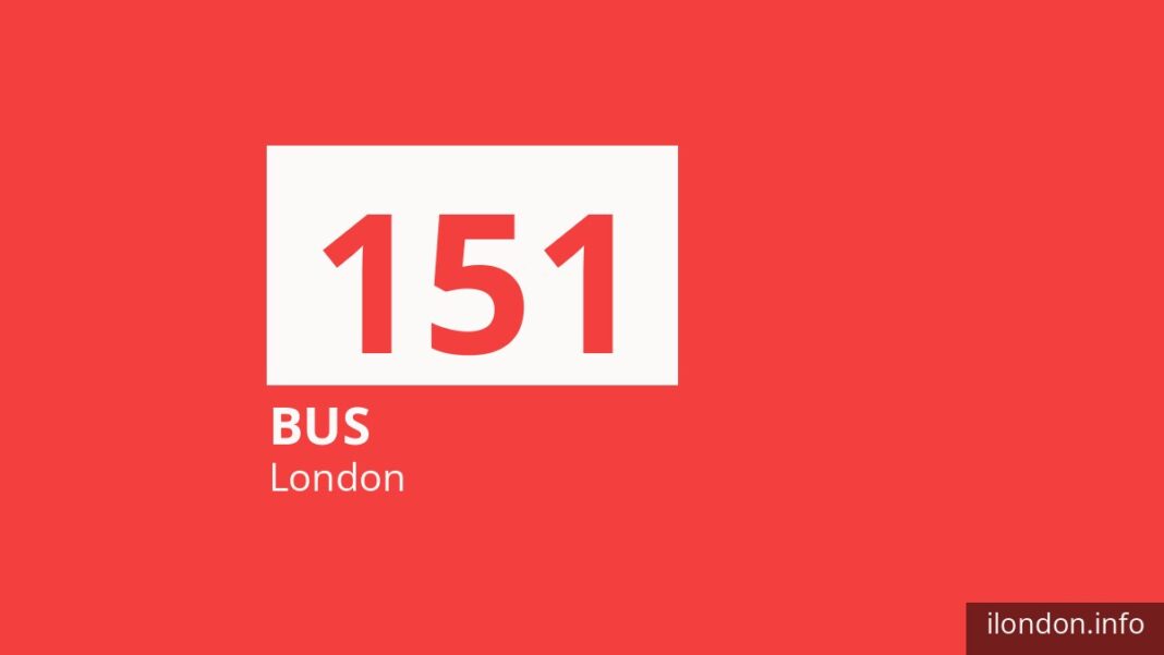 Bus route 151 in London