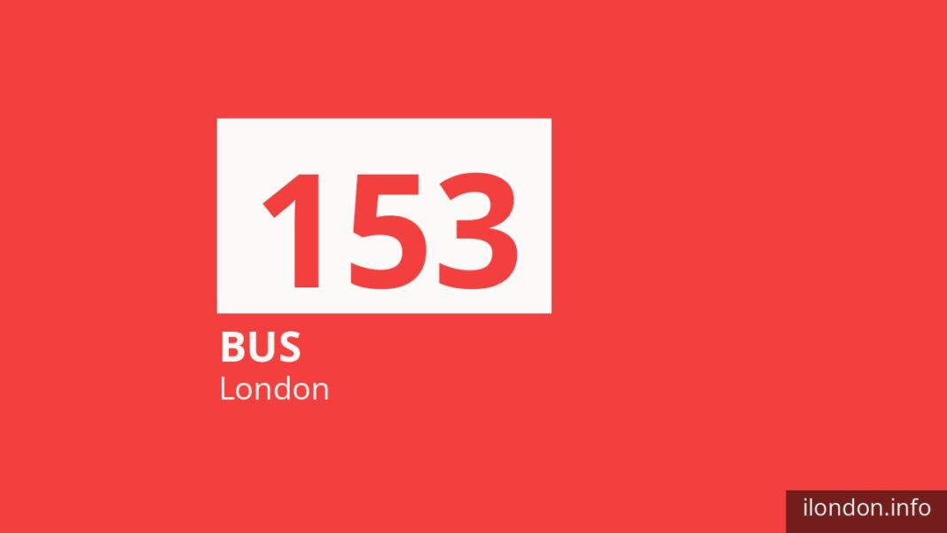 Bus route 153 in London