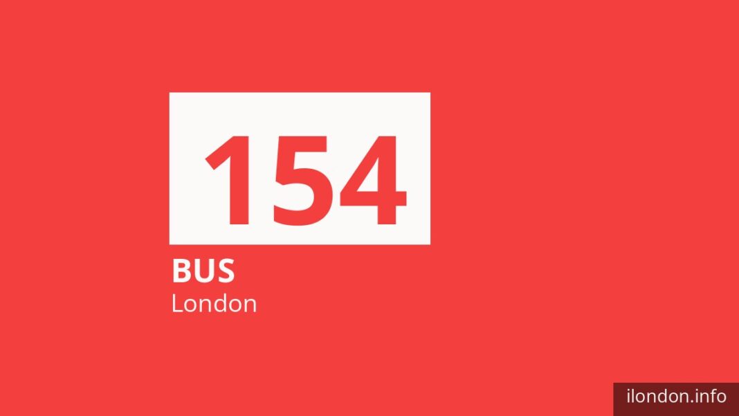 Bus route 154 in London