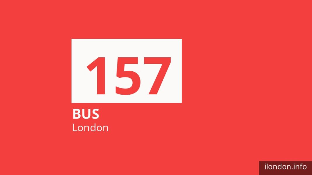 Bus route 157 in London