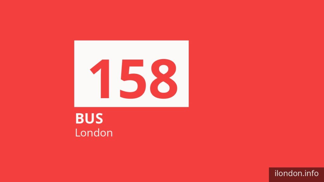 Bus route 158 in London