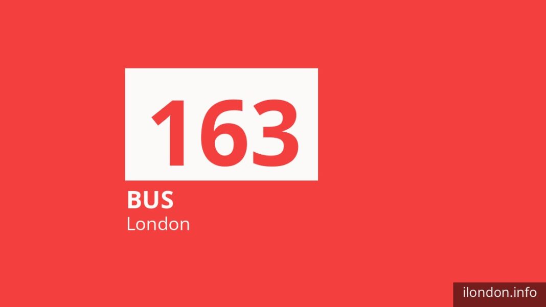Bus route 163 in London