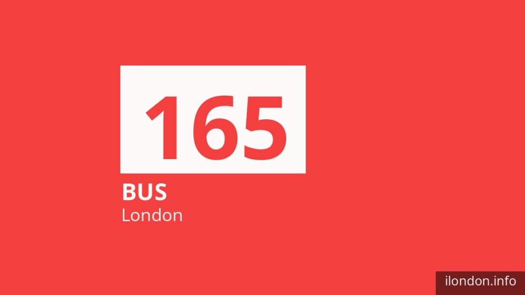 Bus route 165 in London