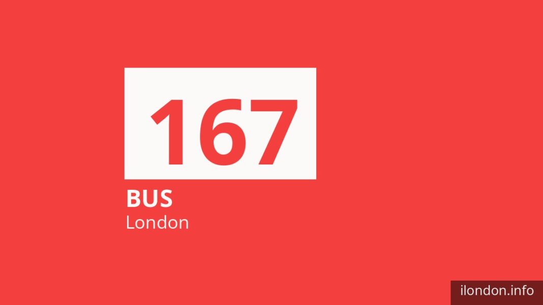 Bus route 167 in London
