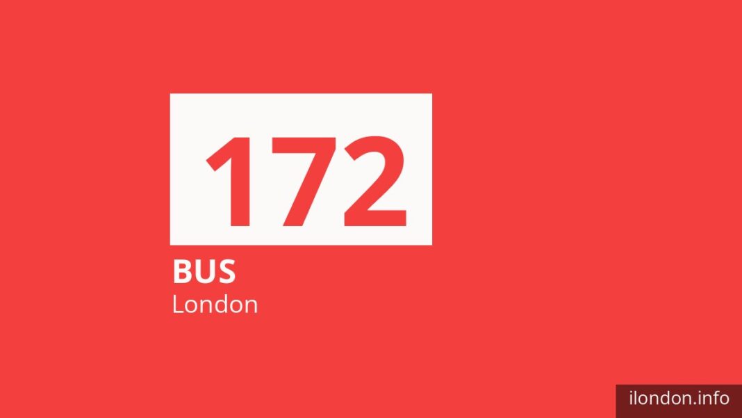 Bus route 172 in London