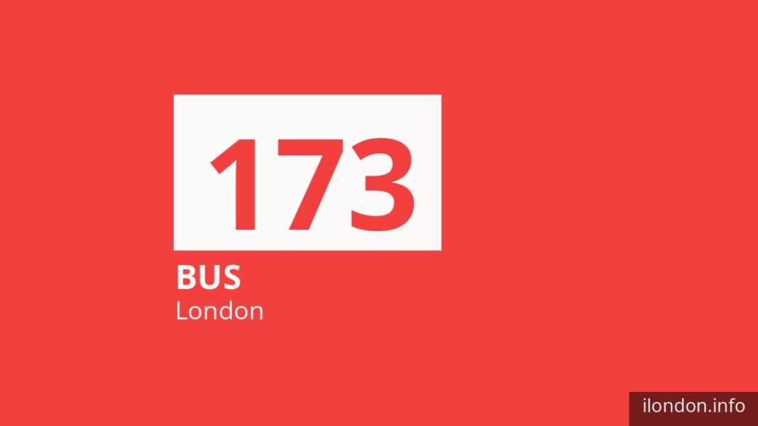 Bus route 173 in London