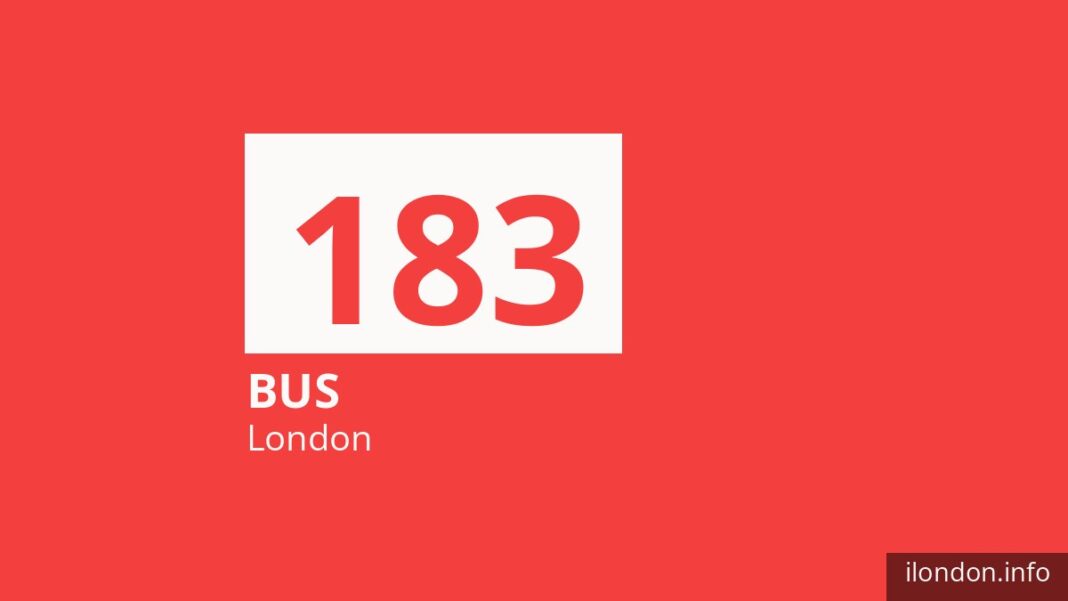 Bus route 183 in London