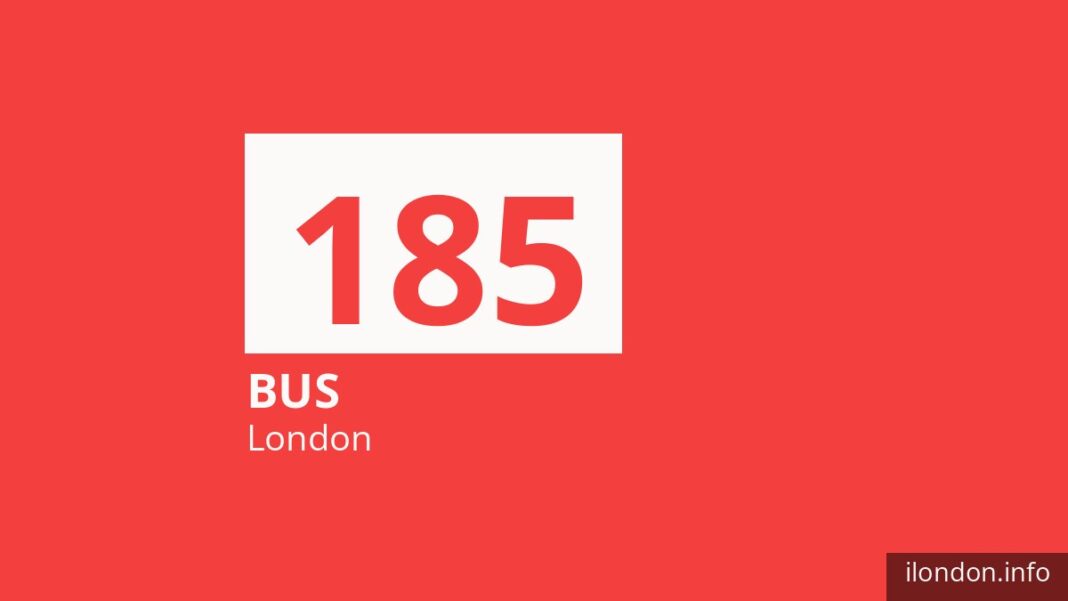 Bus route 185 in London