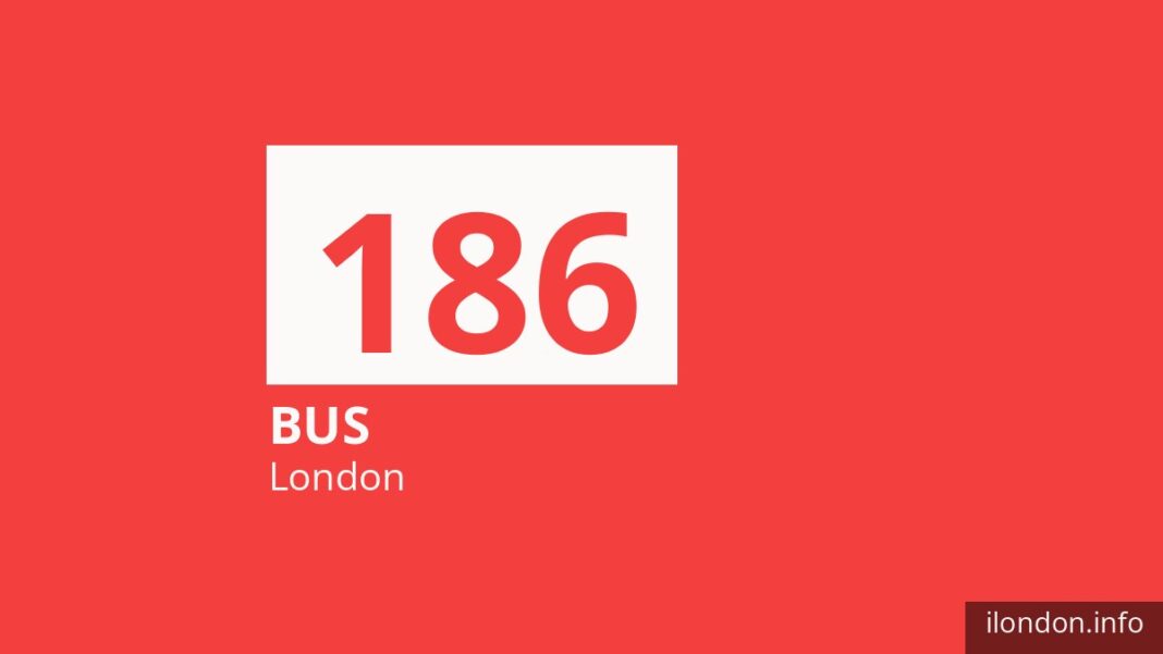 Bus route 186 in London