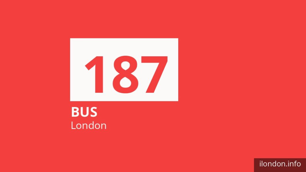 Bus route 187 in London