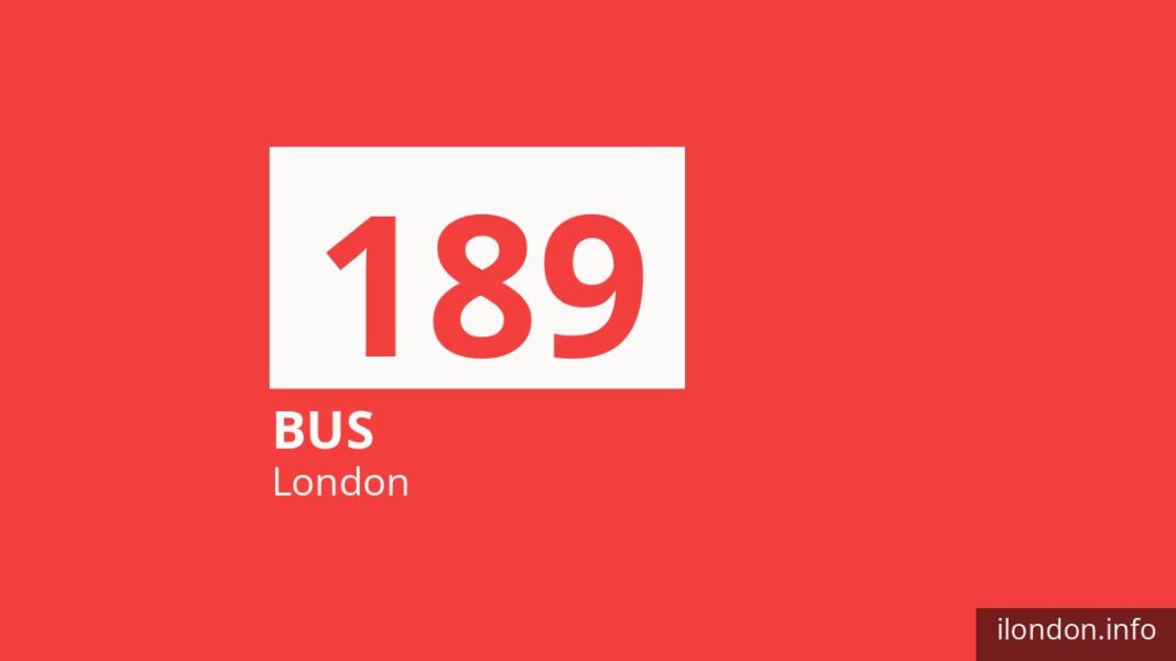 Bus route 189 in London