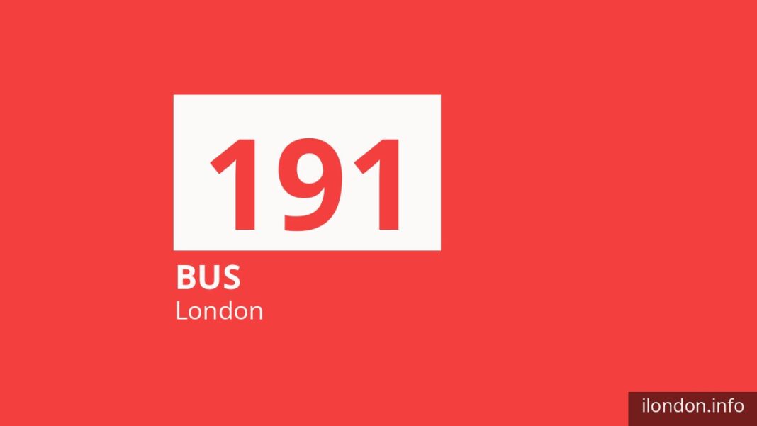 Bus route 191 in London