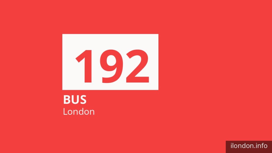 Bus route 192 in London