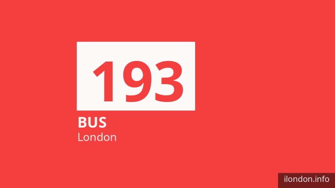 Bus route 193 in London