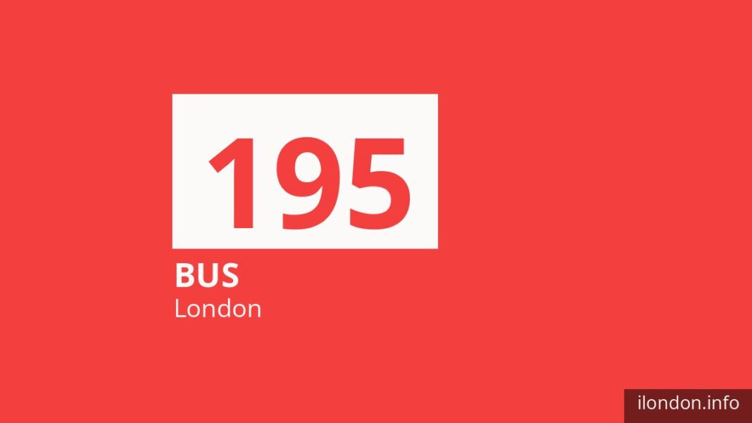 Bus route 195 in London