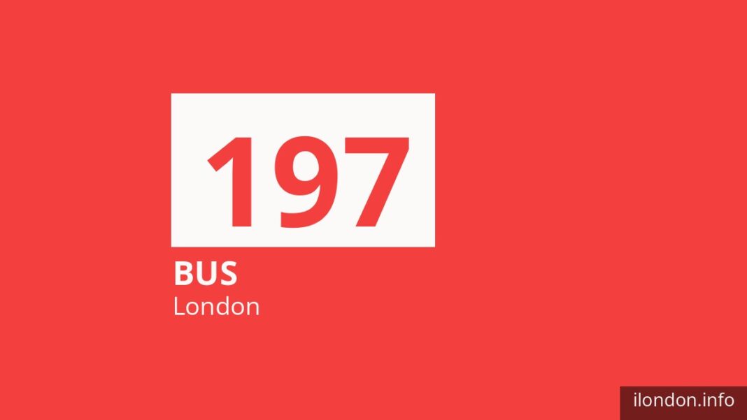 Bus route 197 in London