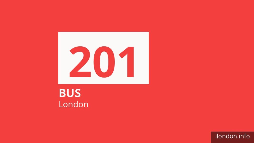 Bus route 201 in London