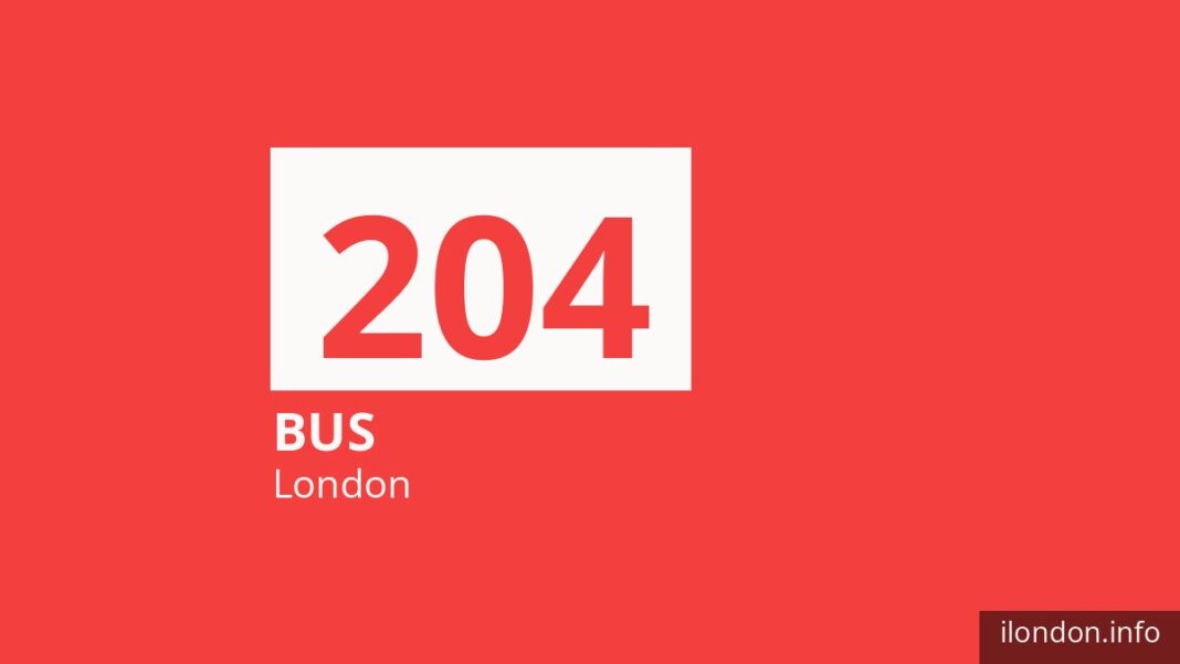 Bus route 204 in London