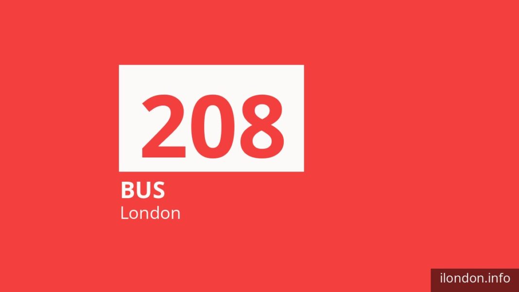 Bus route 208 in London