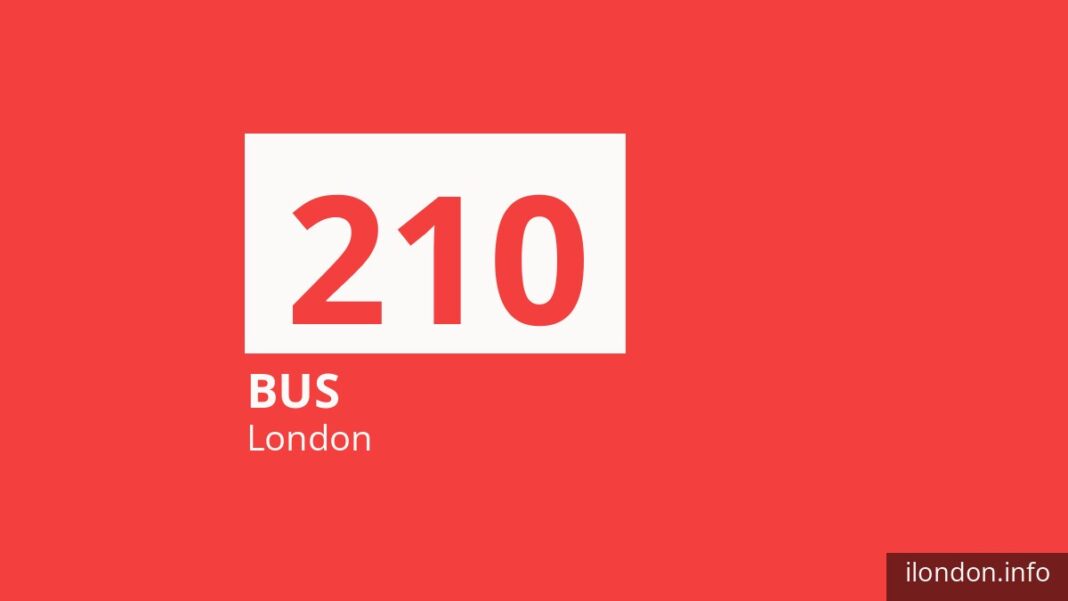 Bus route 210 in London