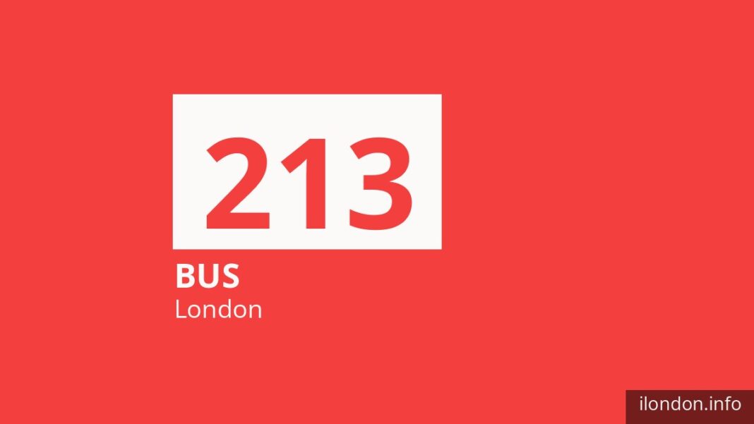 Bus route 213 in London