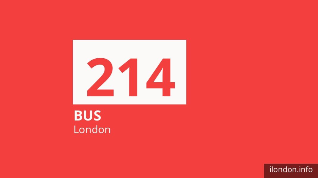 Bus route 214 in London