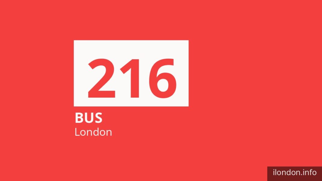 Bus route 216 in London