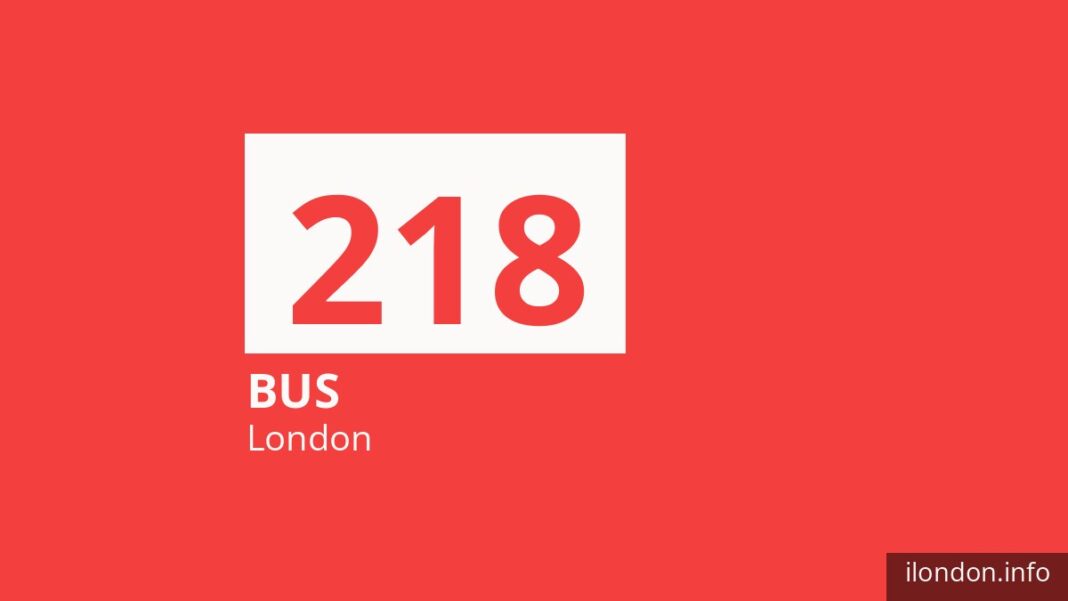 Bus route 218 in London