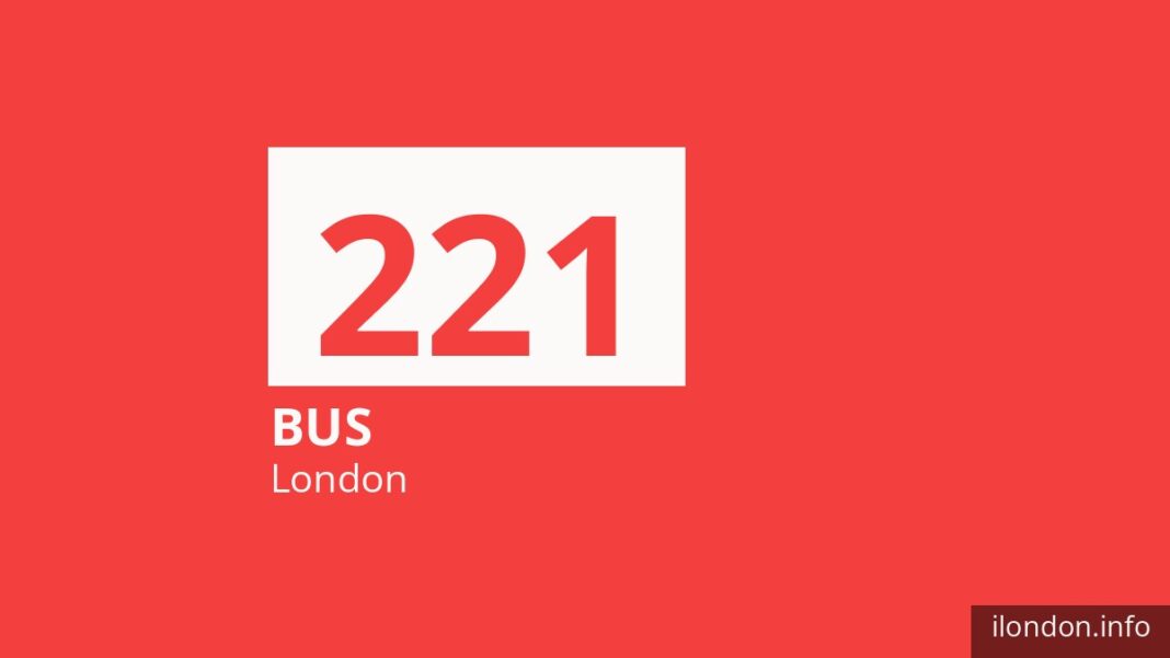 Bus route 221 in London
