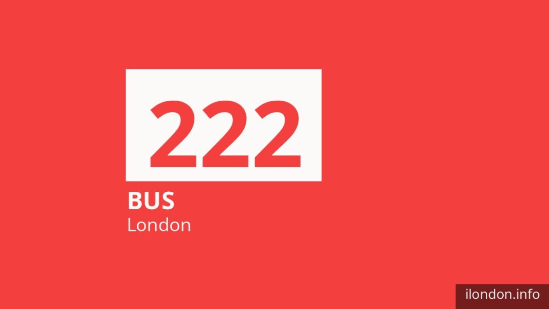Bus route 222 in London