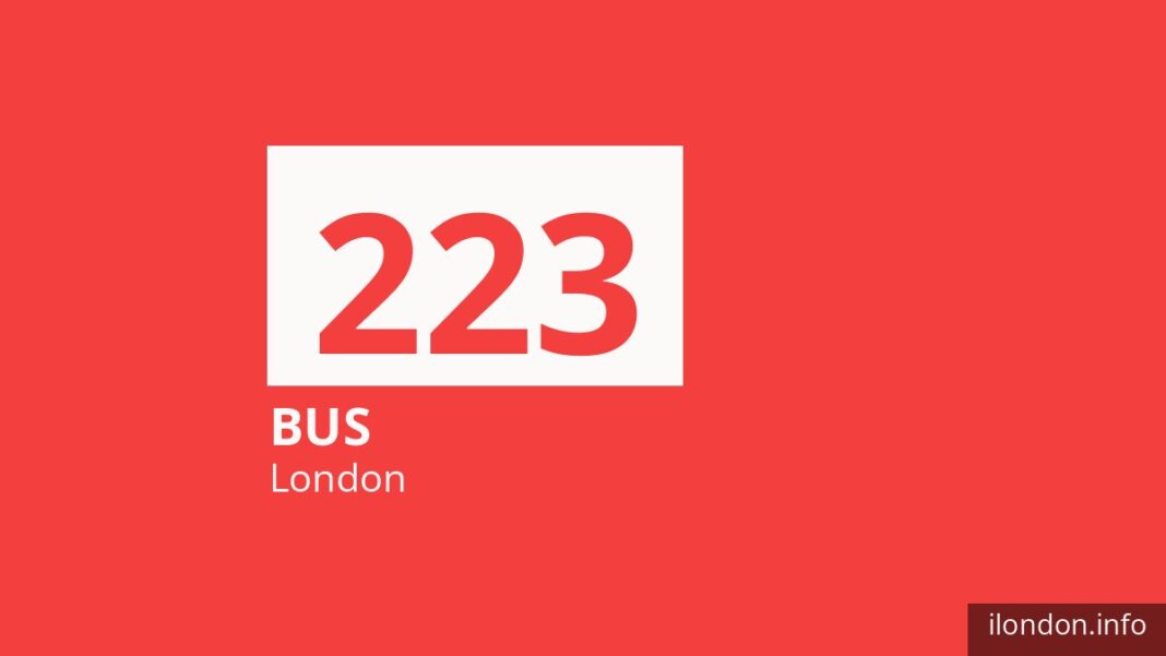 Bus route 223 in London