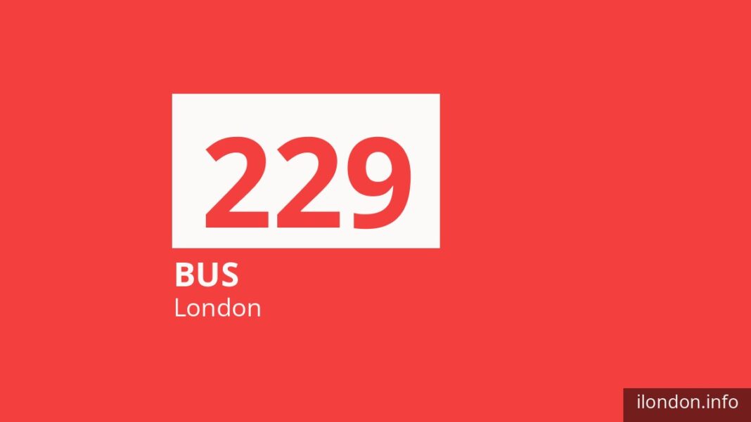 Bus route 229 in London