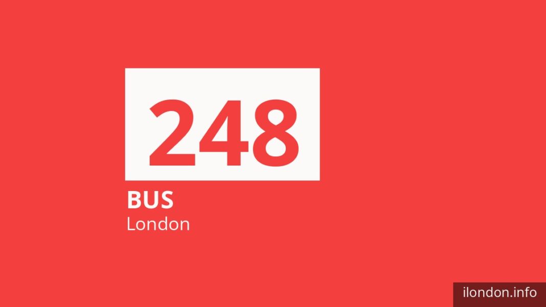 Bus route 248 in London