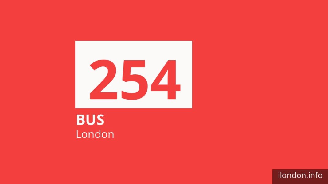 Bus route 254 in London
